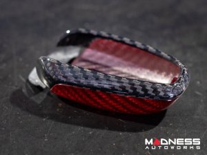 Alfa Romeo Giulia Key Fob Cover  - Carbon Fiber - Red Candy Main / Black Accents